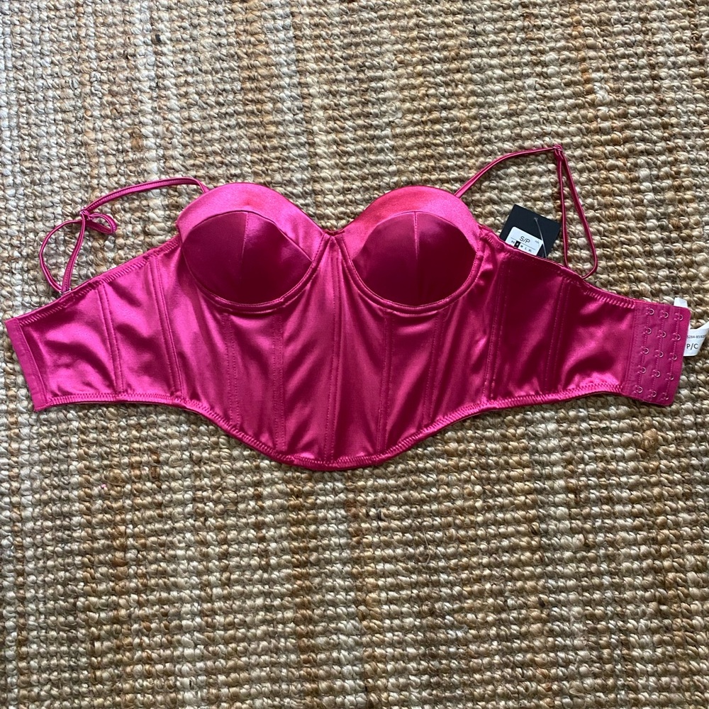 bright pink forever 21 corset top